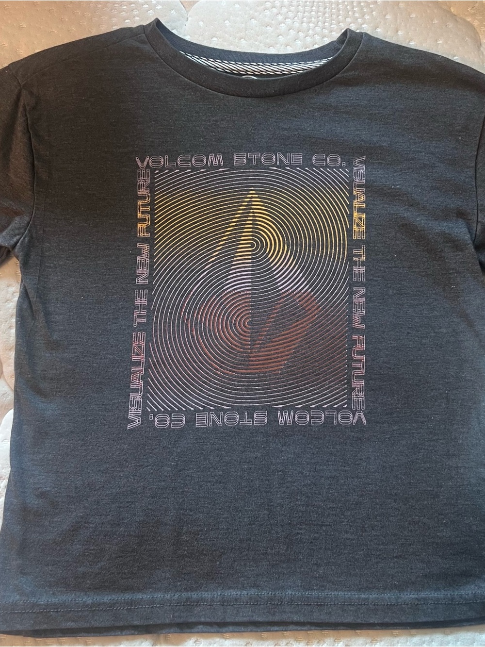 Volcom Black Short-Sleeve Tee with Multicolor Circular Graphic